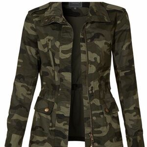 Love Tree Olive Camouflage Jean Jacket